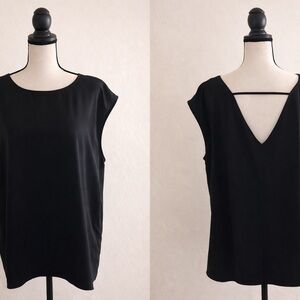 Halogen Black Sleeveless Blouse With Back Detail